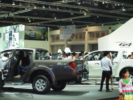 BANGKOK,THAILAND-APRIL 7 : Unidentified People in Motor Show 2013 Concept Of Street of Automotive Fashion on APRIL 7,2013 in BANGKOK,THAILAND.のeditorial素材