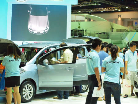 BANGKOK,THAILAND-APRIL 7 : Unidentified People in Motor Show 2013 Concept Of Street of Automotive Fashion on APRIL 7,2013 in BANGKOK,THAILAND.のeditorial素材