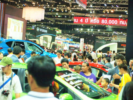 BANGKOK,THAILAND-APRIL 7 : Unidentified People in Motor Show 2013 Concept Of Street of Automotive Fashion on APRIL 7,2013 in BANGKOK,THAILAND.のeditorial素材