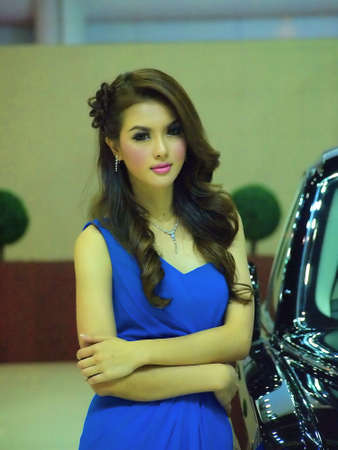 BANGKOK,THAILAND-APRIL 7 : Unidentified People in Motor Show 2013 Concept Of Street of Automotive Fashion on APRIL 7,2013 in BANGKOK,THAILAND.のeditorial素材