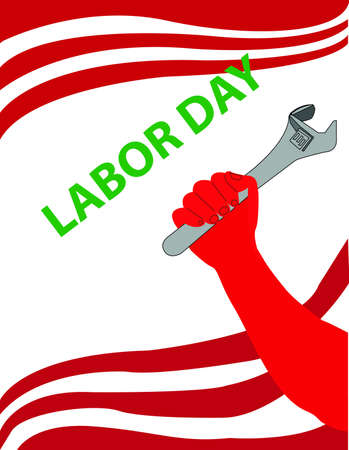 Labor Day Hand Holding Spannerのイラスト素材