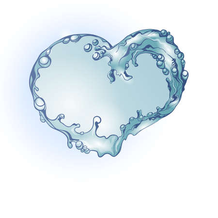 Water splash heartのイラスト素材