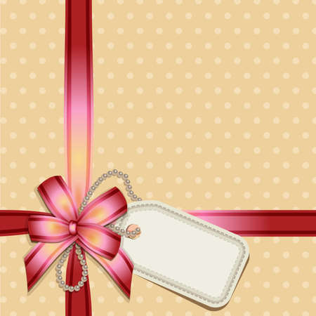 Gift bow with a blank tagのイラスト素材