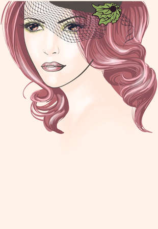 Young woman in veilのイラスト素材