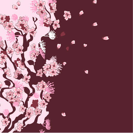 Sakura branch backgroundのイラスト素材