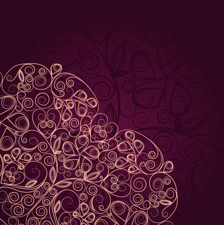 Vintage floral ornament heart design templateのイラスト素材