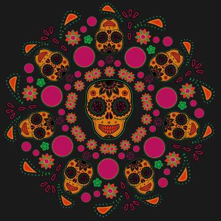 Sugar skull patternのイラスト素材