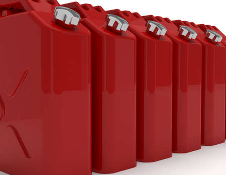Group of red retro jerricansの写真素材