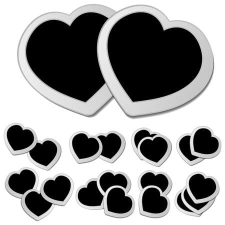 Black hearts setのイラスト素材