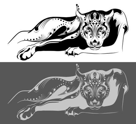 Panther tribal tattooのイラスト素材