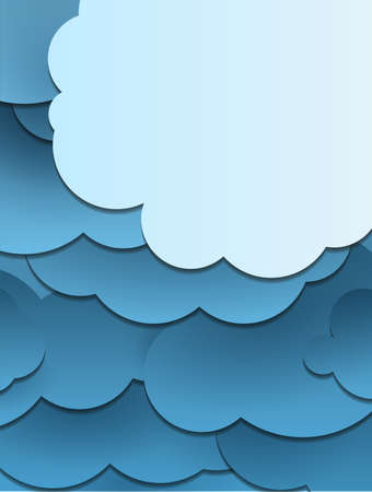Paper cut clouds background or design templateのイラスト素材