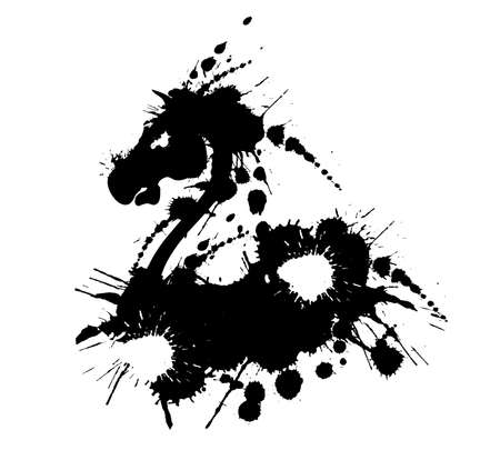 Grunge horse silouetteのイラスト素材