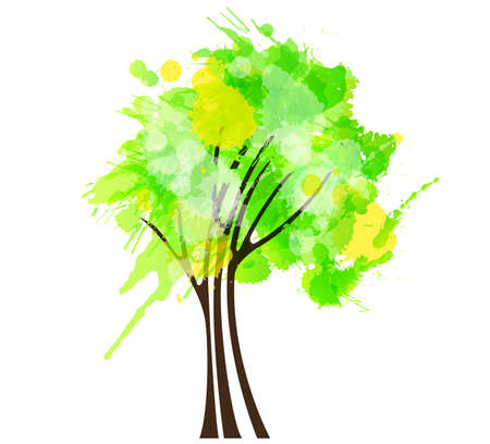 Grunge green treeのイラスト素材