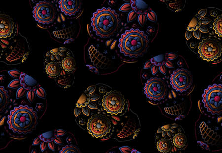 Sugar skull seamless pattern