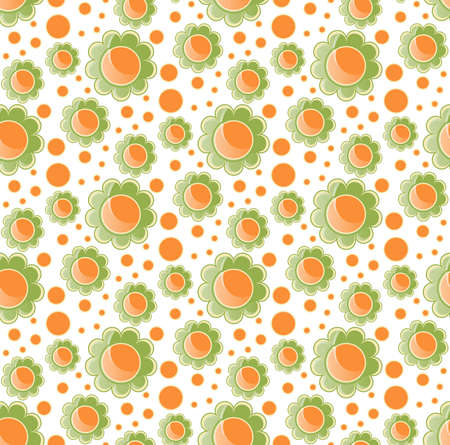 Colorful cartoon style flowers seamless patternのイラスト素材