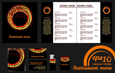 Restaurant menu design template an mockupのイラスト素材