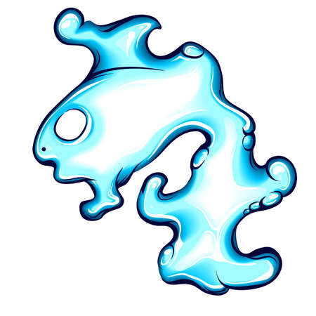 Gold fish made of water splashesのイラスト素材