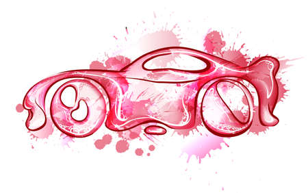 Watercolor concept car. Own design.のイラスト素材