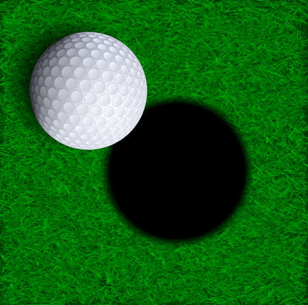 Golf ball near holeのイラスト素材