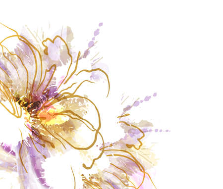 Watercolor flower backgroundのイラスト素材