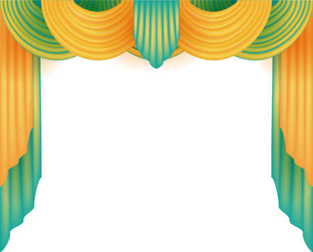 Curtain with a white background behindのイラスト素材