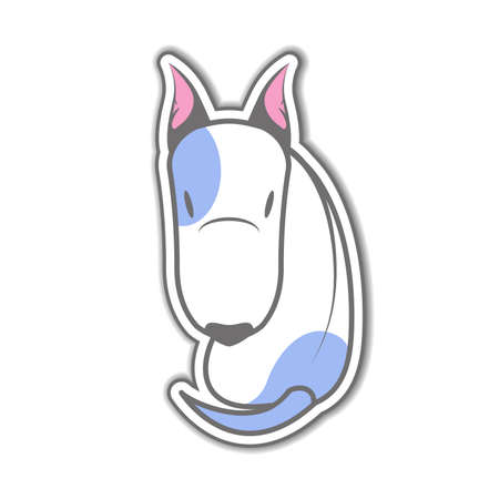 Cartoon sitting bull terrierのイラスト素材