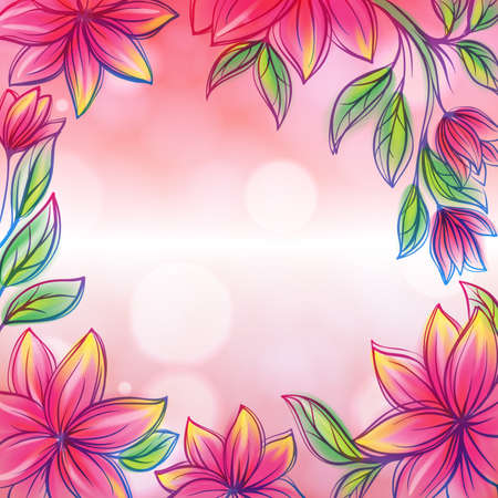 Floral frame retro style design templateのイラスト素材