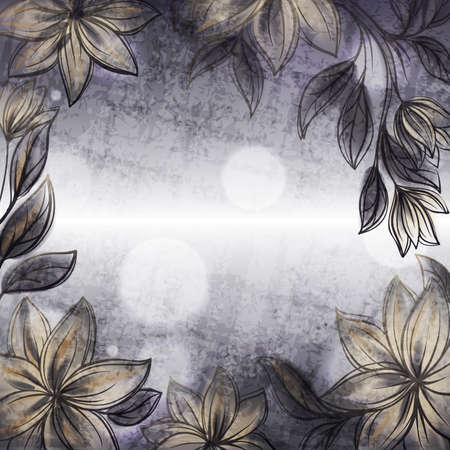 Floral frame retro style design templateのイラスト素材