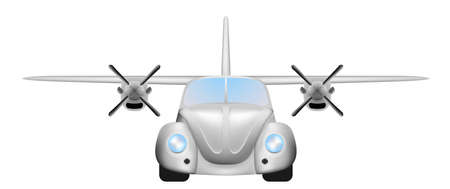 Retro flying carのイラスト素材