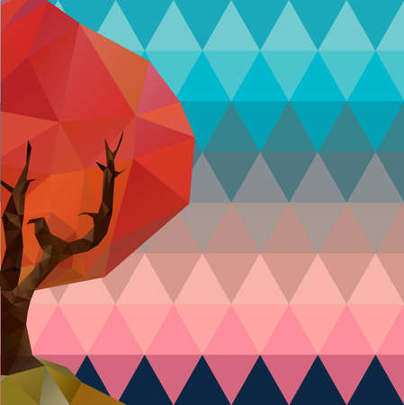 Polygonal tree illustrationのイラスト素材