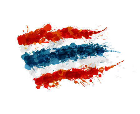 Flag of Thailand made of colorful splashesのイラスト素材