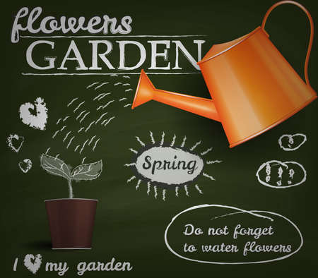 Flower garden posterのイラスト素材