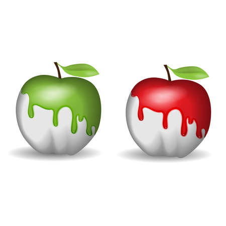Half-painted appleのイラスト素材