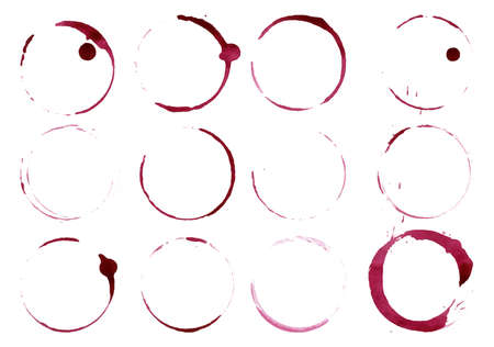 Grunge glass or cup stains isolated on whiteのイラスト素材