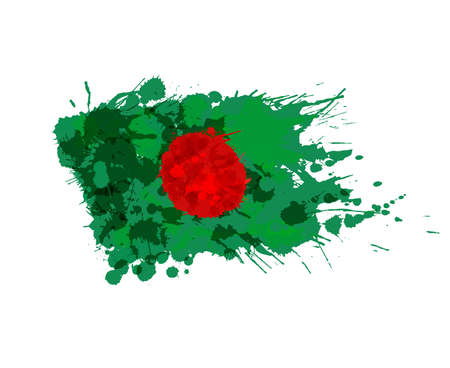 Flag of Bangladesh made of colorful splashesのイラスト素材