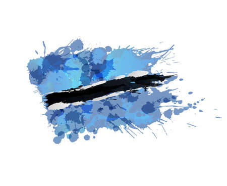 Flag of Botswana made of colorful splashesのイラスト素材