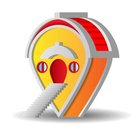 Pin pointer looking like houseのイラスト素材