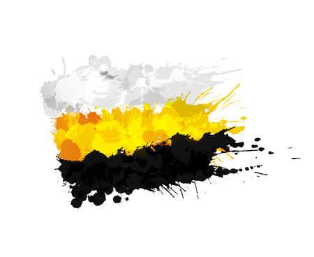 Federal State of Novorossiya flag made of colorful splashesのイラスト素材