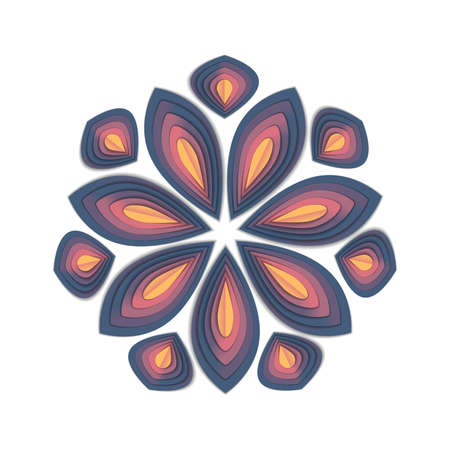 Paper cut flowerのイラスト素材