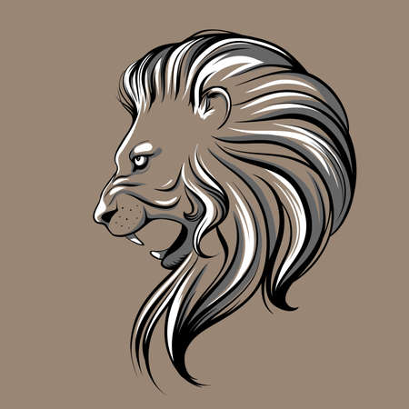 Lion head illustrationのイラスト素材