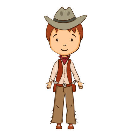 Cartoon cowboy characterのイラスト素材