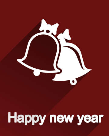 Flat christmas bells postcard, icon or label designのイラスト素材