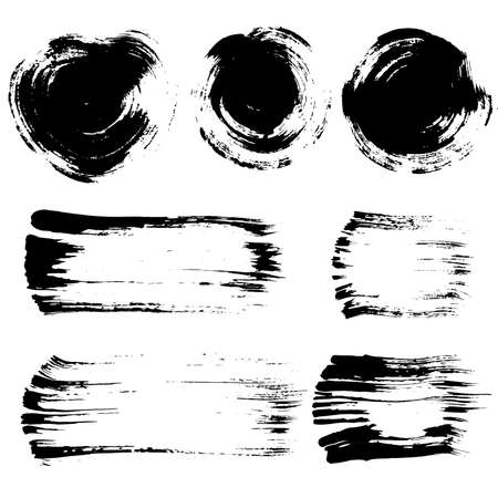 Brush stroke elements setのイラスト素材