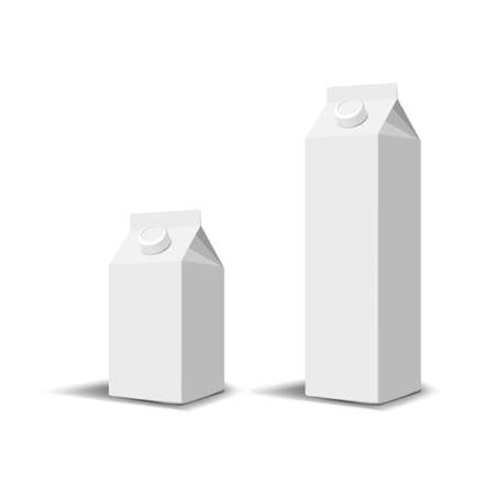 Set of 2 blank milk or juice carton boxesのイラスト素材