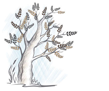 Tree sketchのイラスト素材