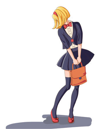 Schoolgirl isolatedのイラスト素材