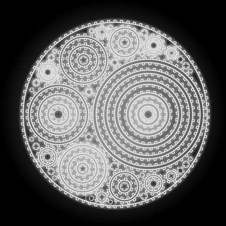 Shiny gears abstract steampunk ornamentのイラスト素材