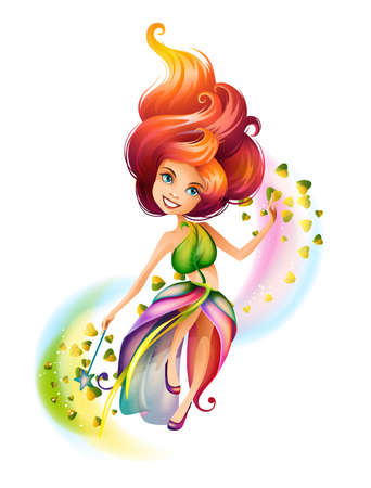 Cute colorful fairy characterのイラスト素材