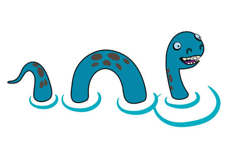Cartoon style Loch Ness monsterのイラスト素材
