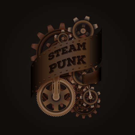 Steampunk style emblemのイラスト素材